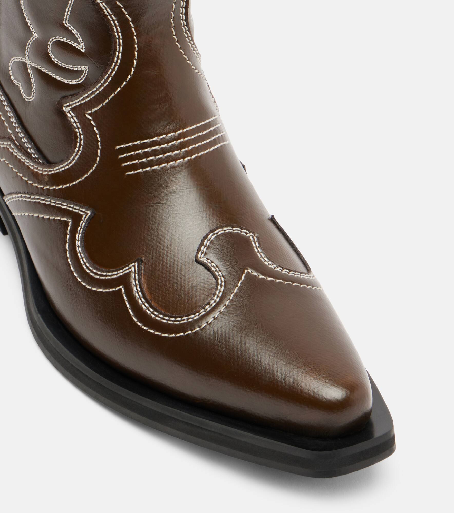 Mid Shaft embroidered cowboy boots - 5