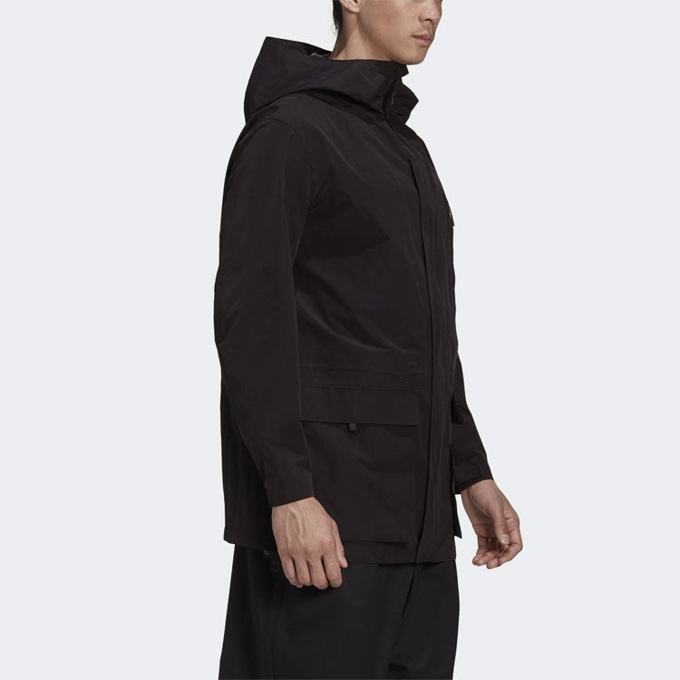 Men's Y-3 Casual hooded Windproof Jacket Black GK4569 - 5