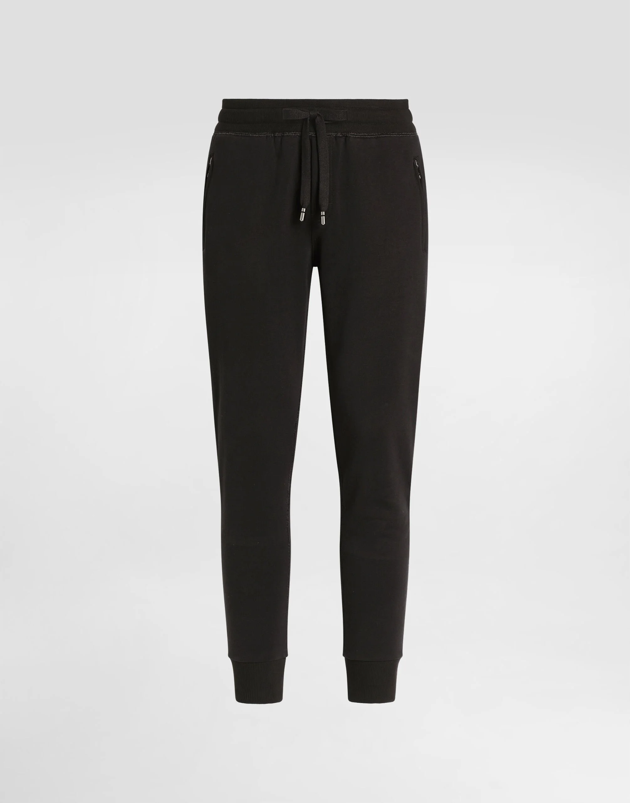 Jersey jogging pants with branded tag - 1