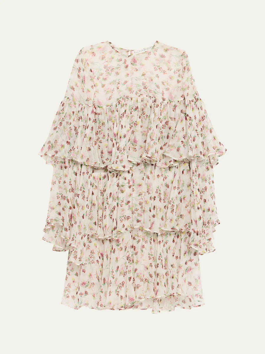 Vienna Wild Garden Tiered Mini Dress - 1