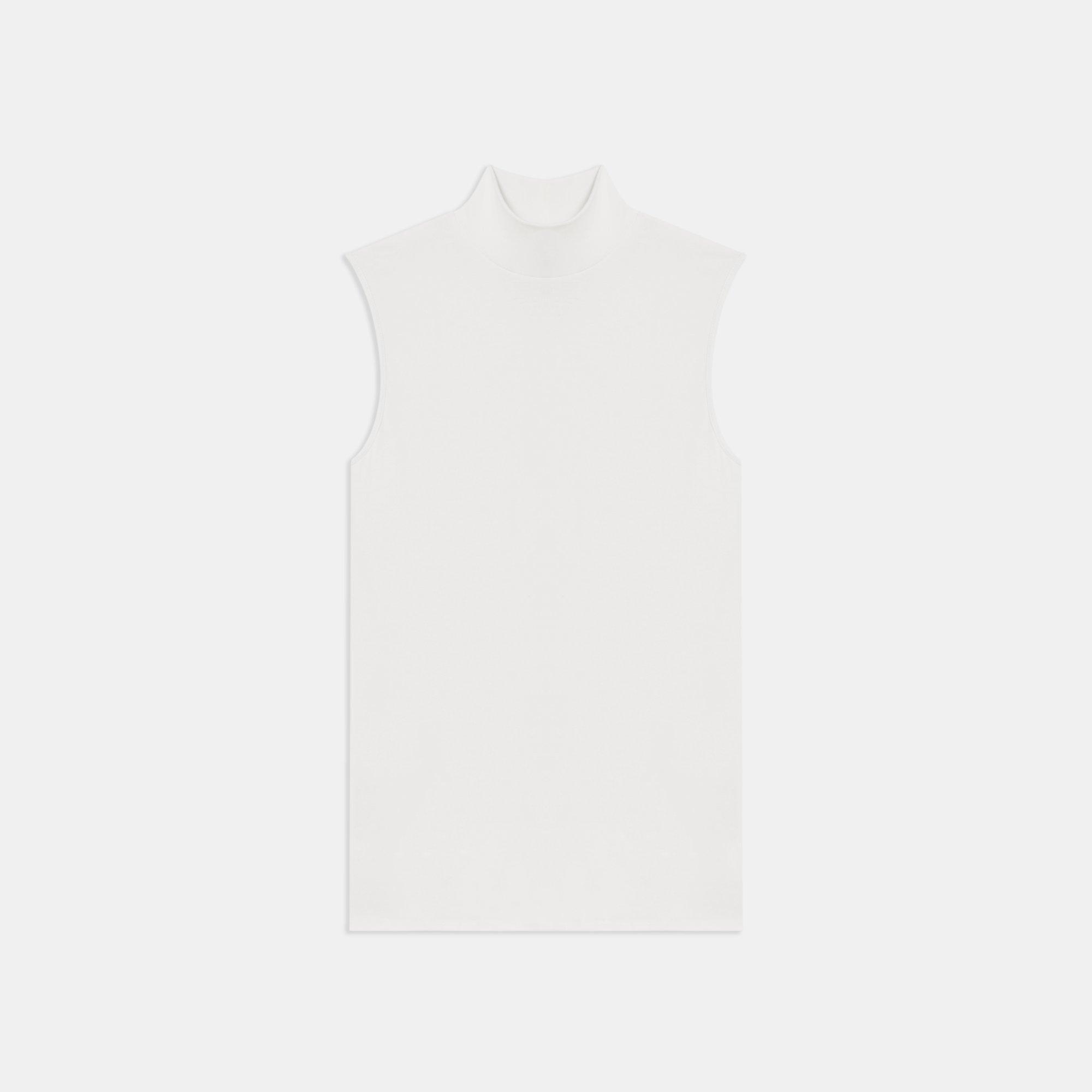 Sleeveless Turtleneck Sweater in Ribbed Viscose - 1