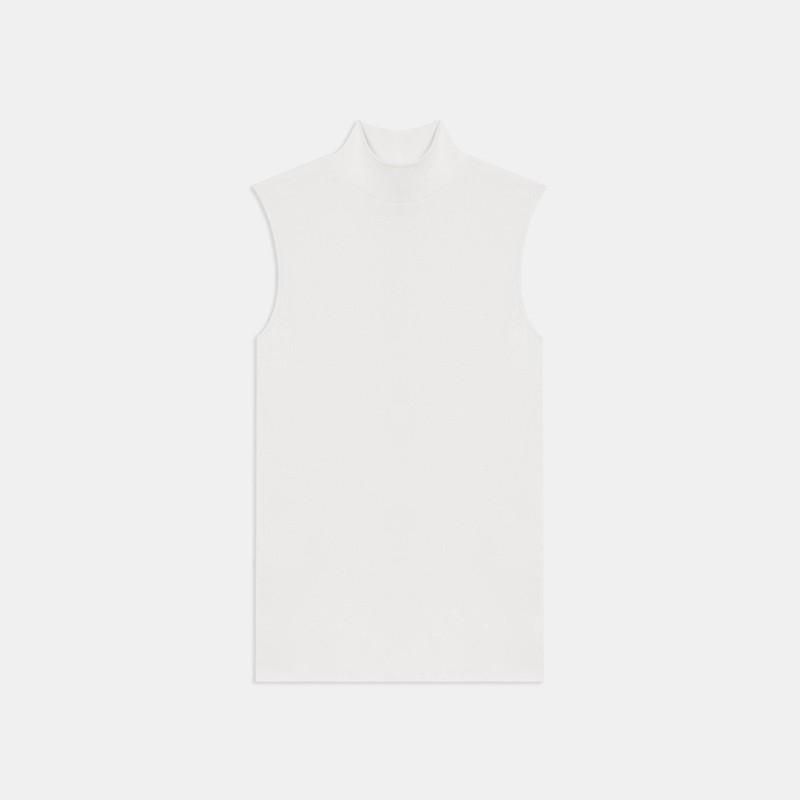 Sleeveless Turtleneck Sweater in Ribbed Viscose 1