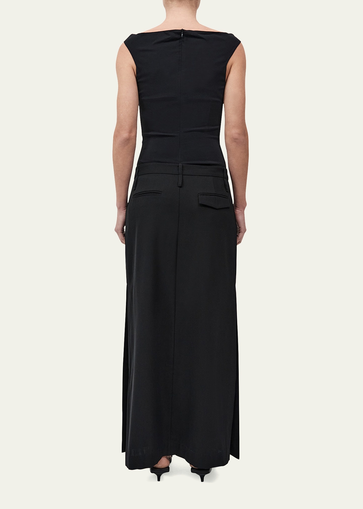 Double-Loop Straight Maxi Skirt - 3