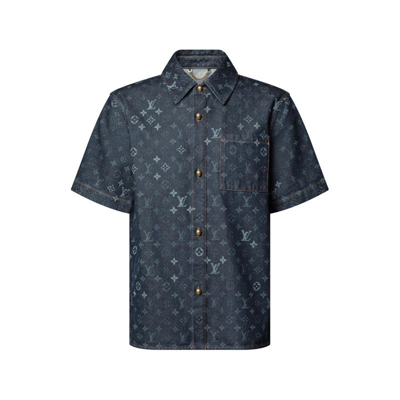 Monogram Denim Short-Sleeved Shirt 1