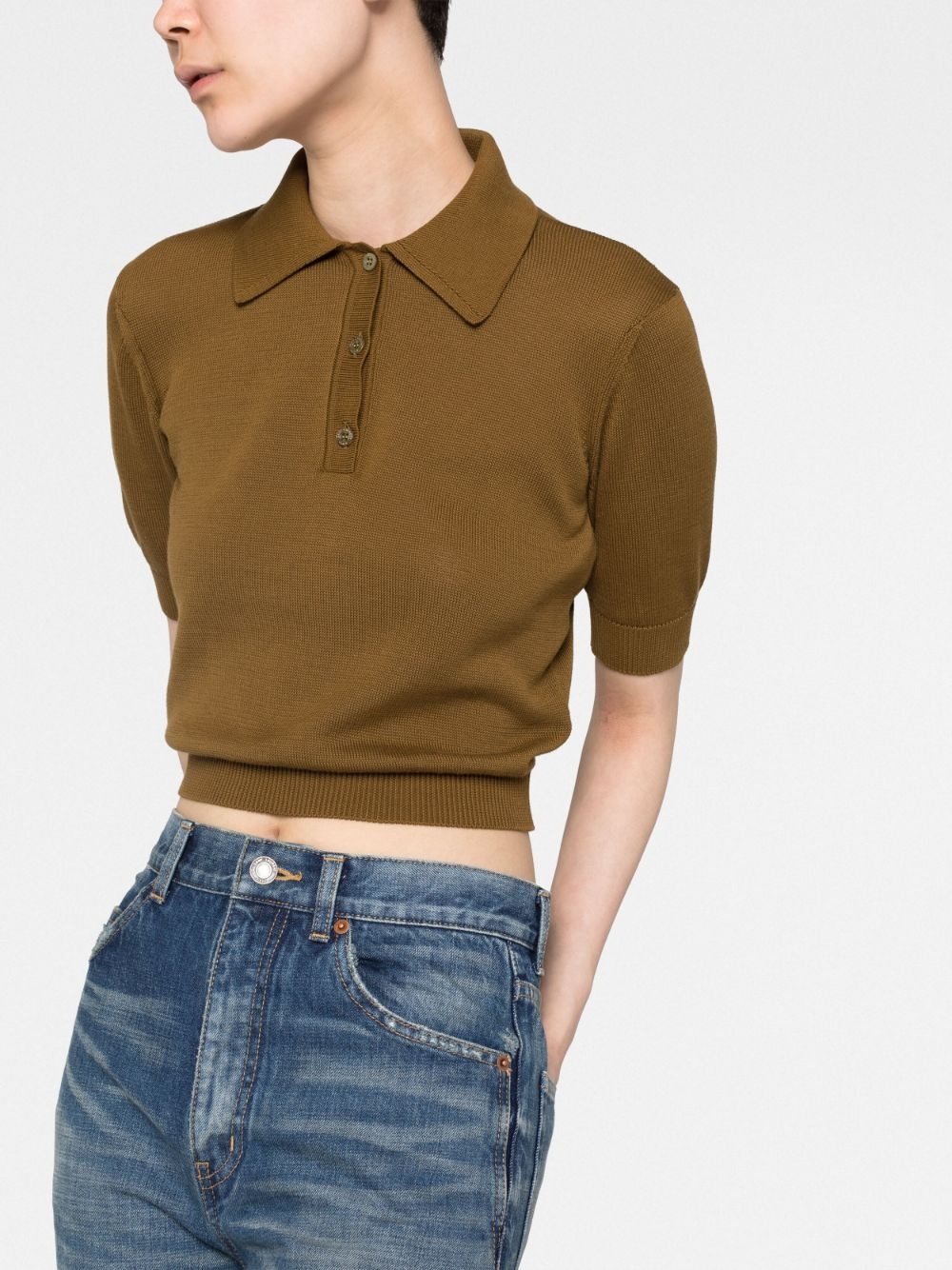 cropped cotton polo-shirt - 3