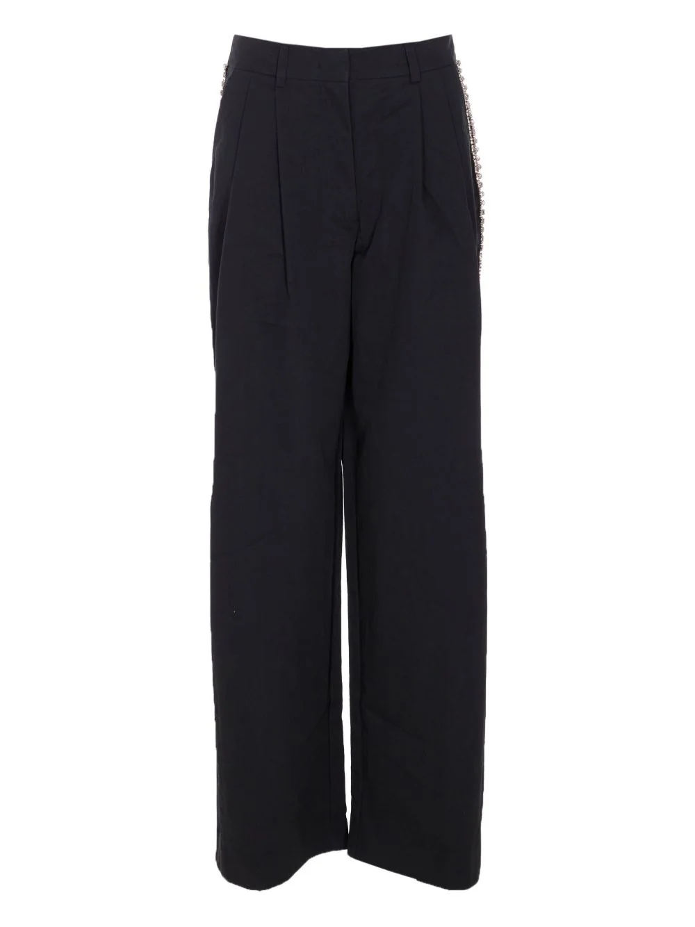 crystal-embellished high-waisted trousers - 1