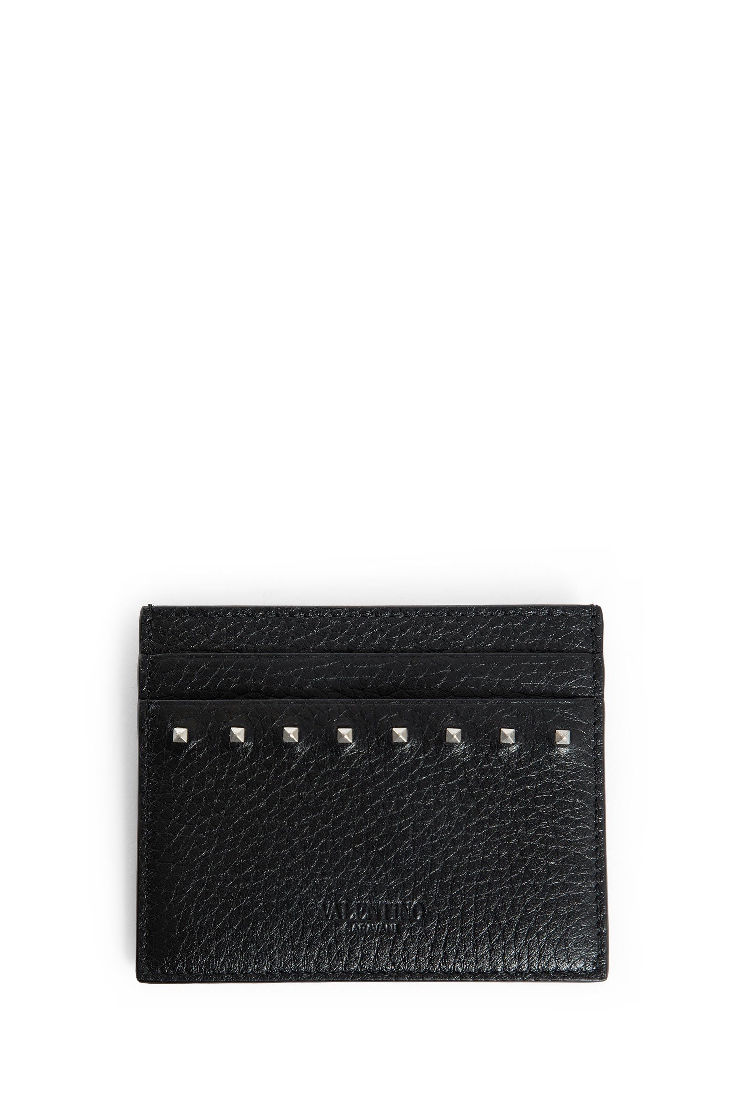 Rockstud-Grainy-Calfskin-Card-Holder - 1