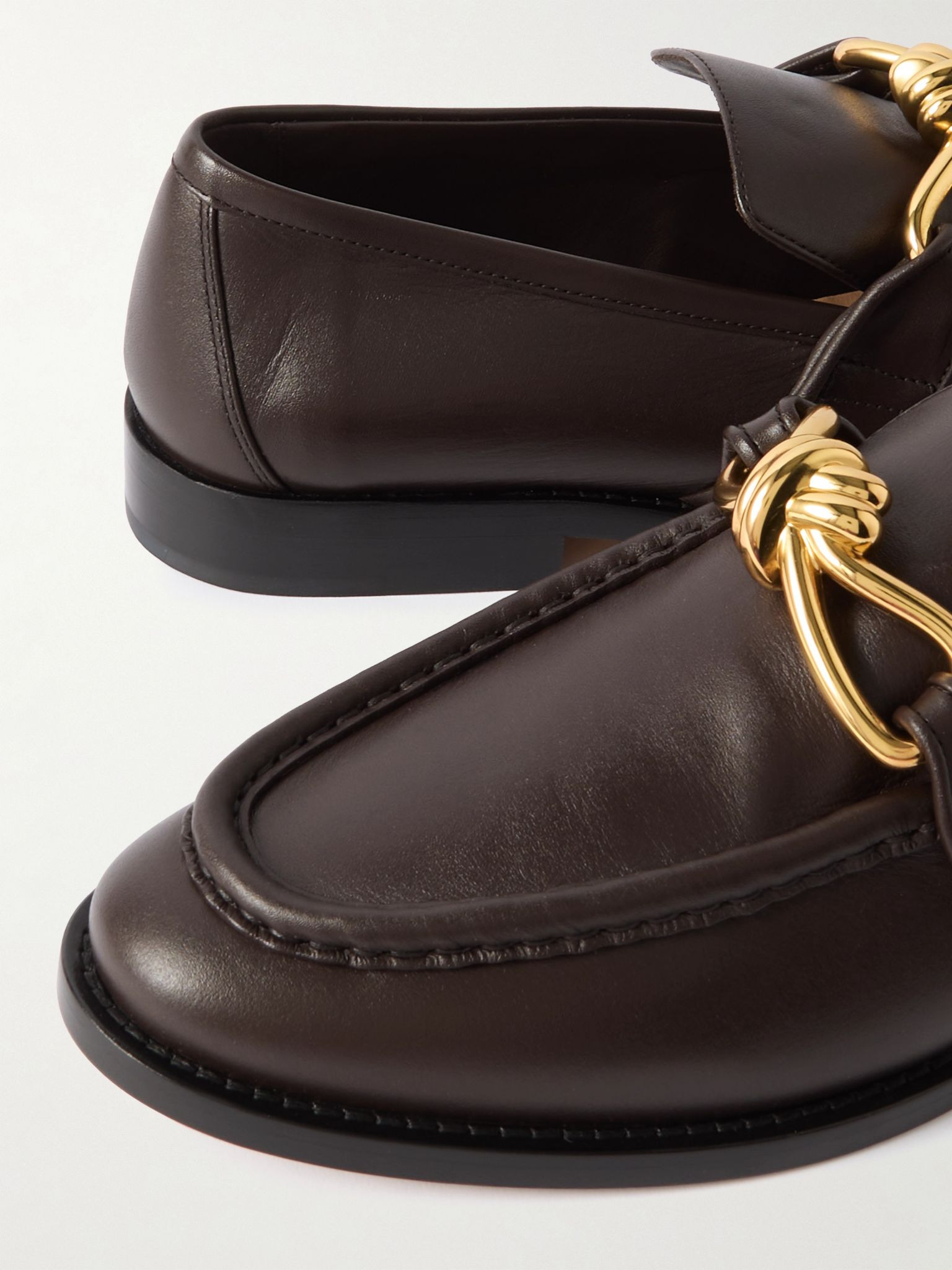 Astaire embellished leather loafers Brown - 4