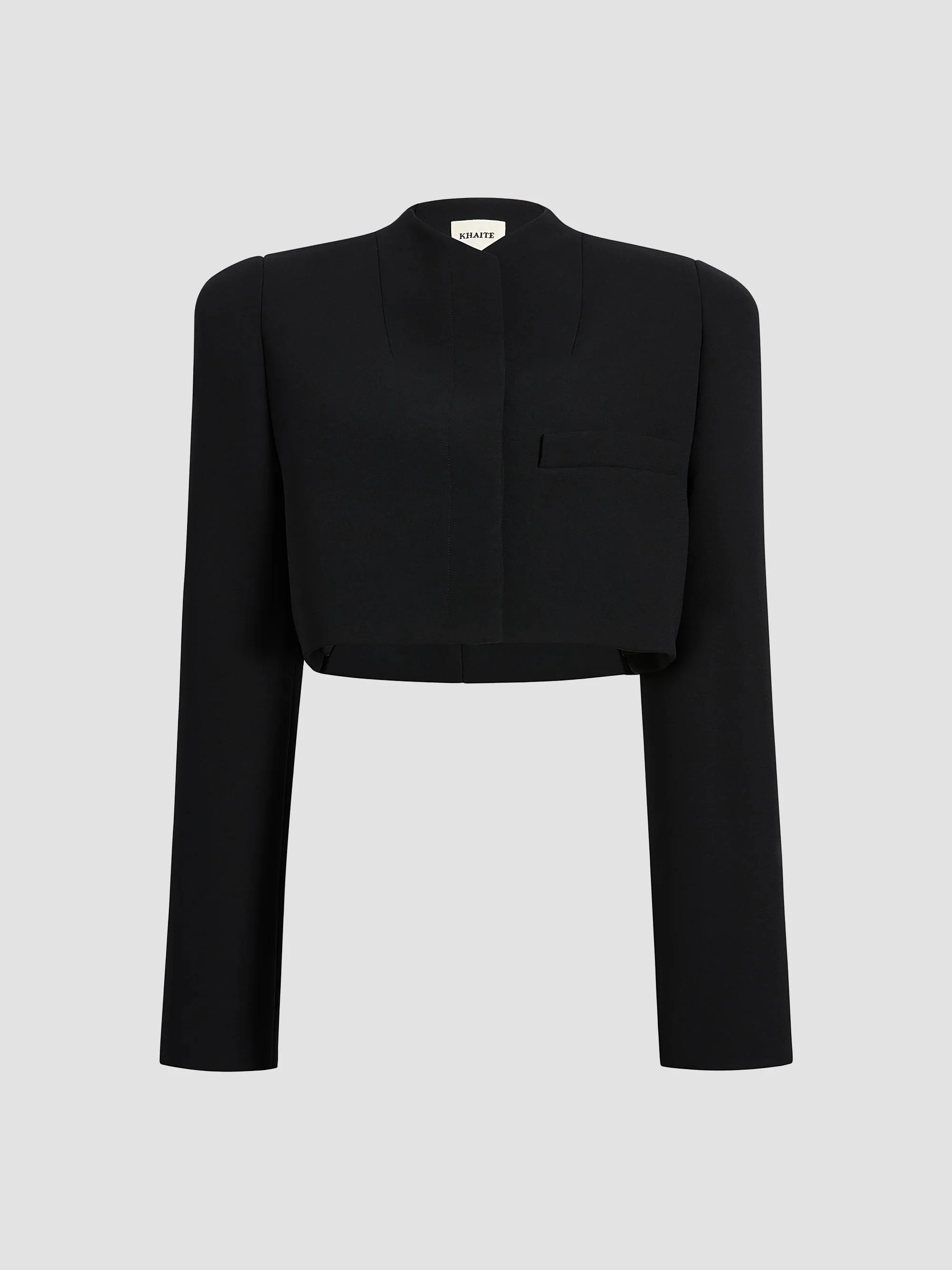 Women's Samo Double-Faced Crepe Crop Jacket - Black - 1