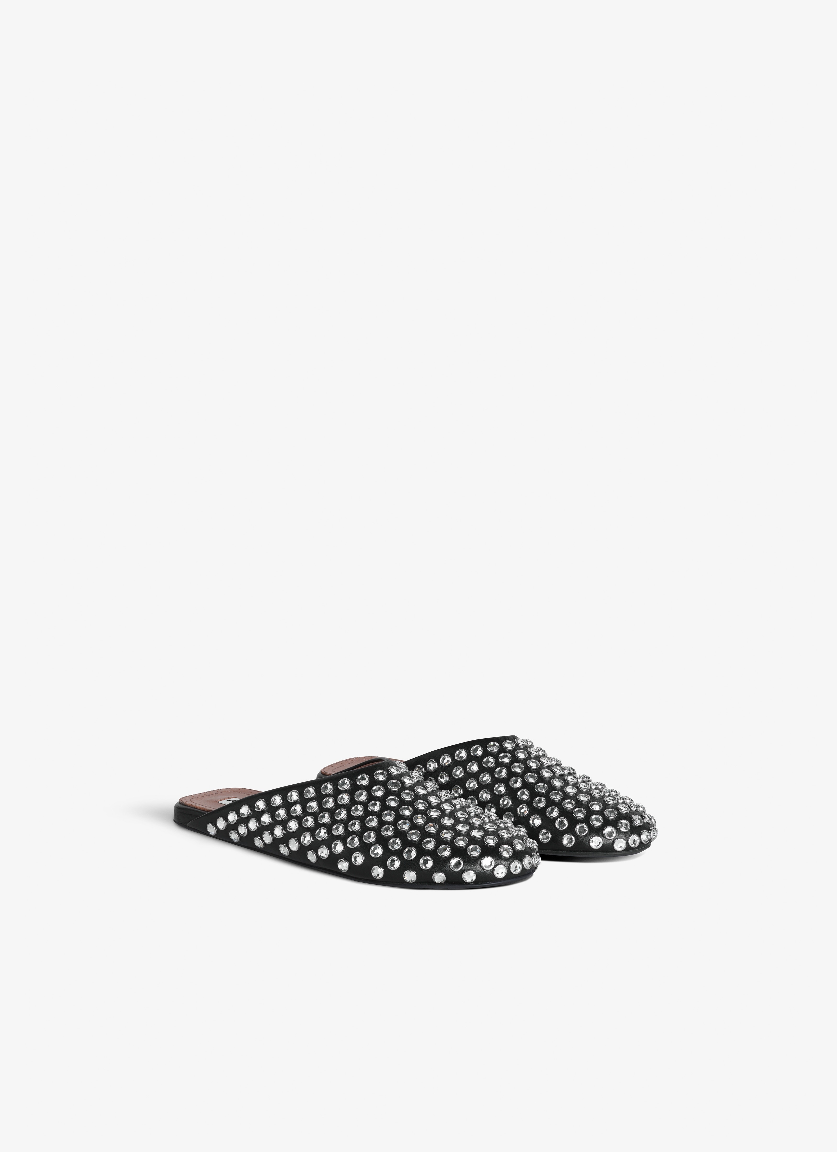 STRASS LAMBSKIN MULES - 3