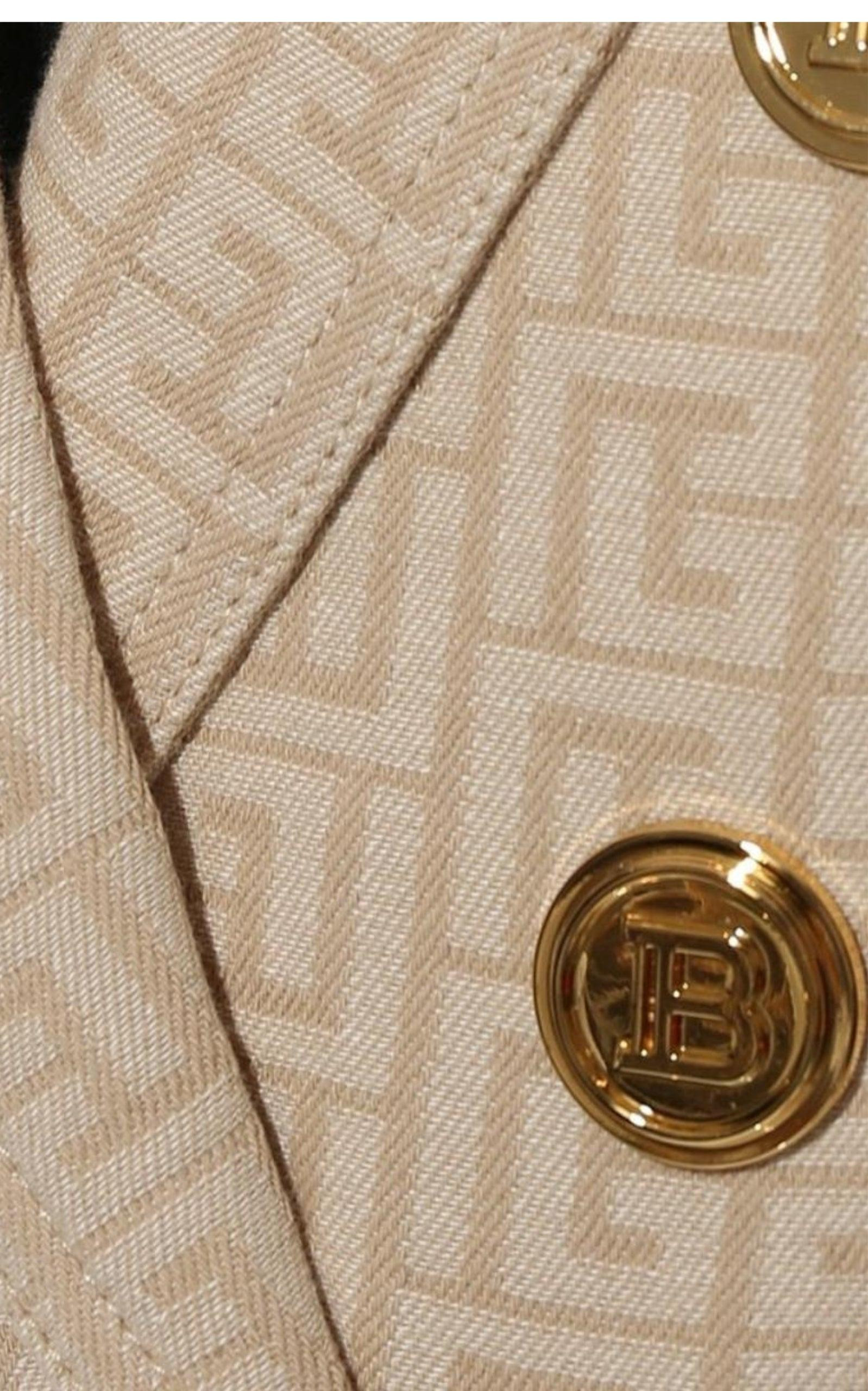Monogram Jacquard Double Breasted Jacket - 5
