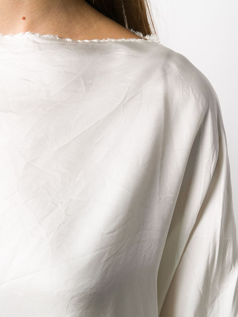 boat-neck satin blouse 5