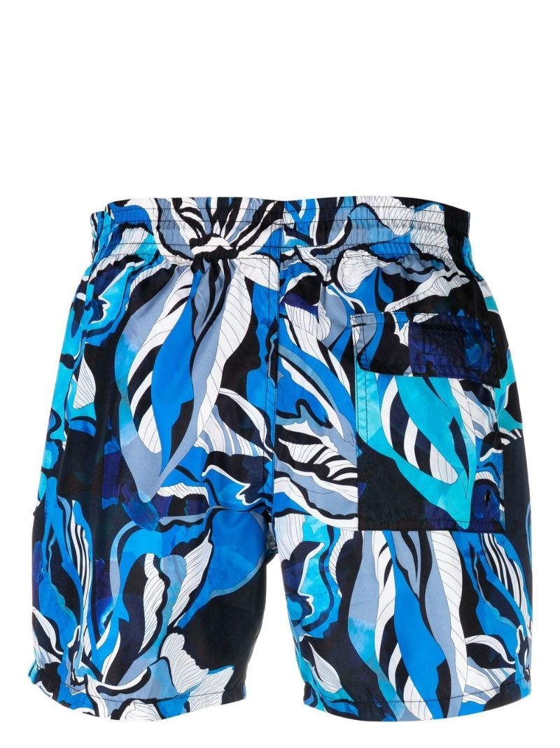 abstract-print drawstring swim shorts - 2
