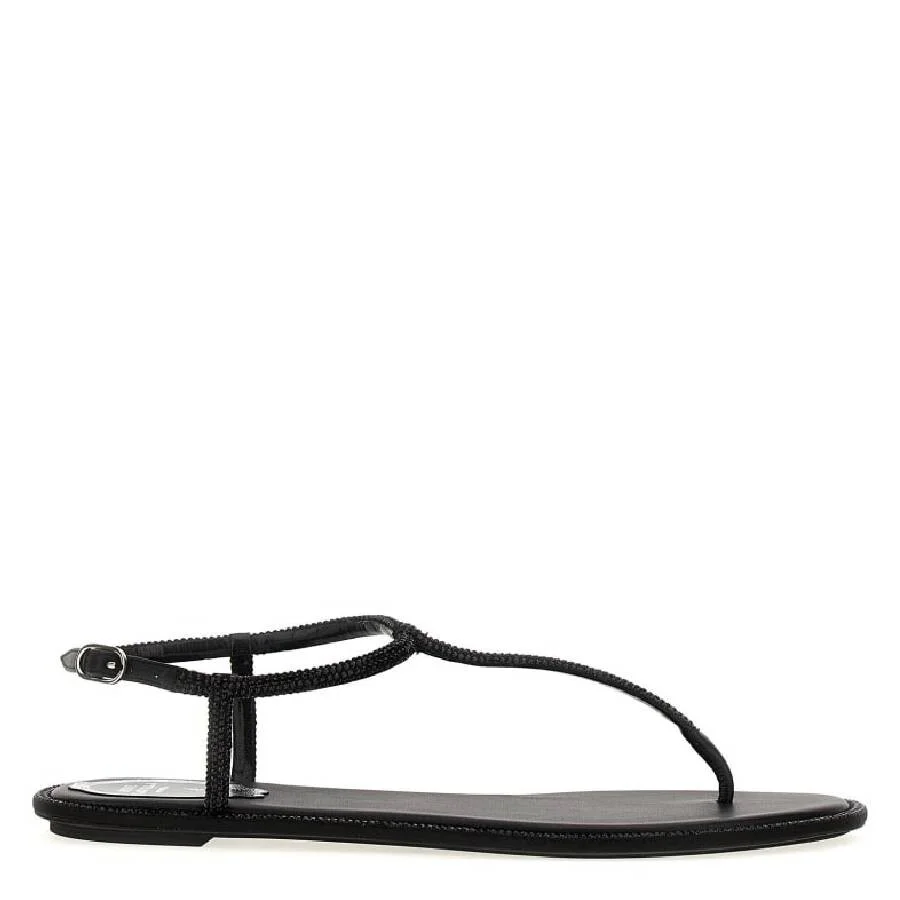 Rene Caovilla Diana Crystal Flat Sandals - 1