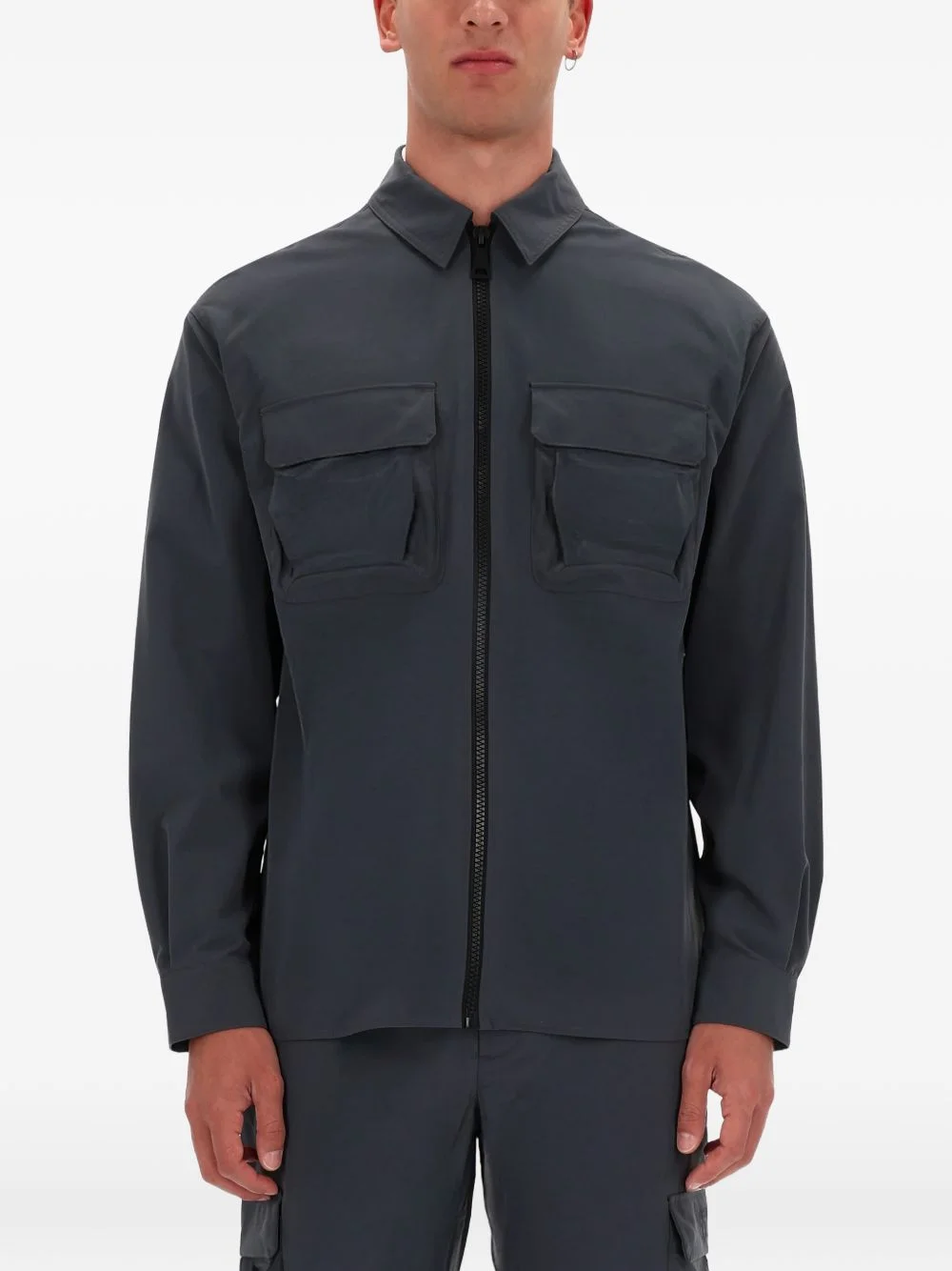 zip pocket overshirt - 1