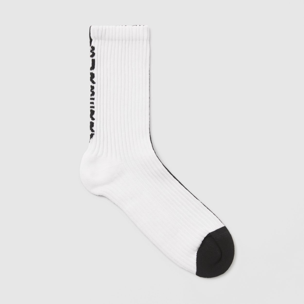 Logo Intarsia Two-tone Stretch Cotton Socks - 1