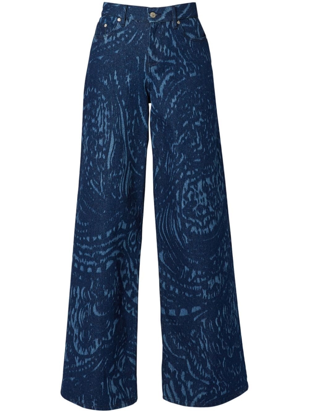 paisley wide-leg jeans - 1