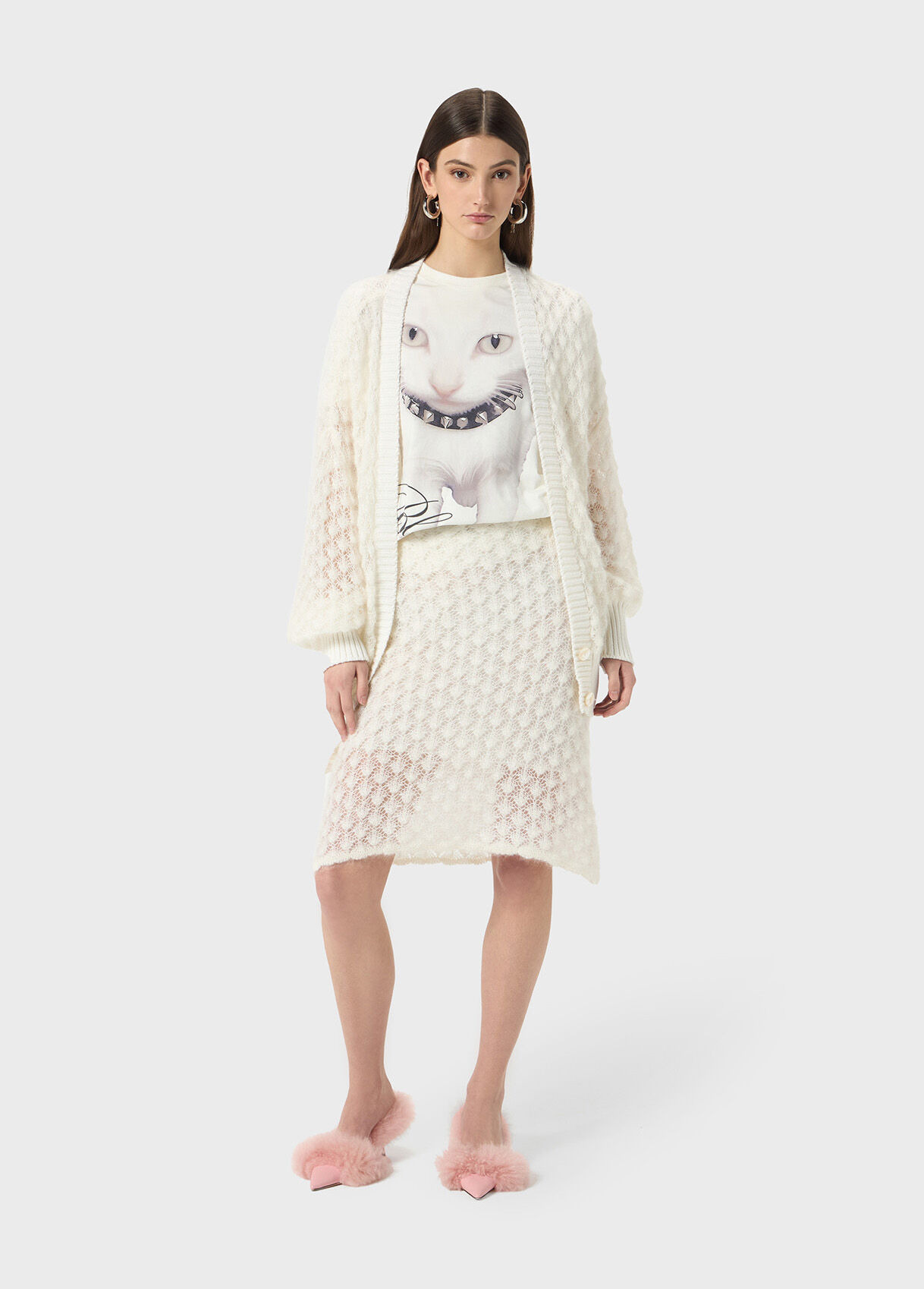 OVERSIZED OPENWORK KNIT CARDIGAN - 5