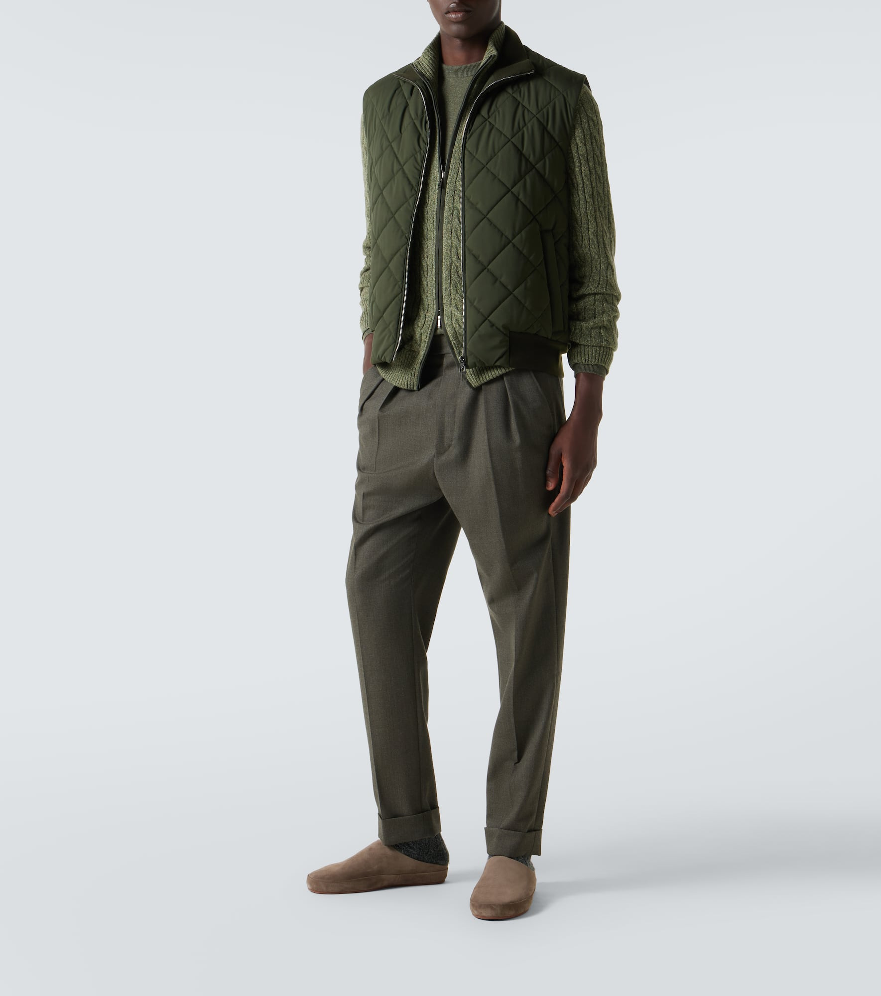 Cable-knit cashmere zip-up sweater - 2