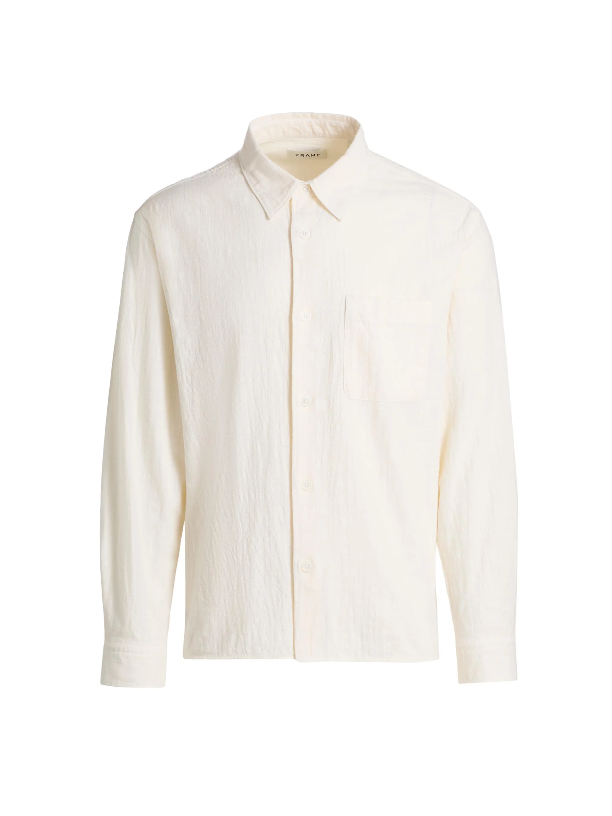 Men's Textured Cotton Shirt - Off White - 1