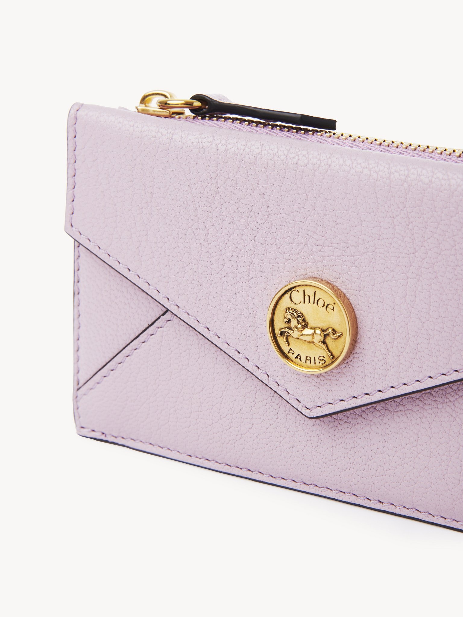 SMALL ENVELOPE PURSE WITH CARD SLOTS IN GRAINED LEATHER - 5