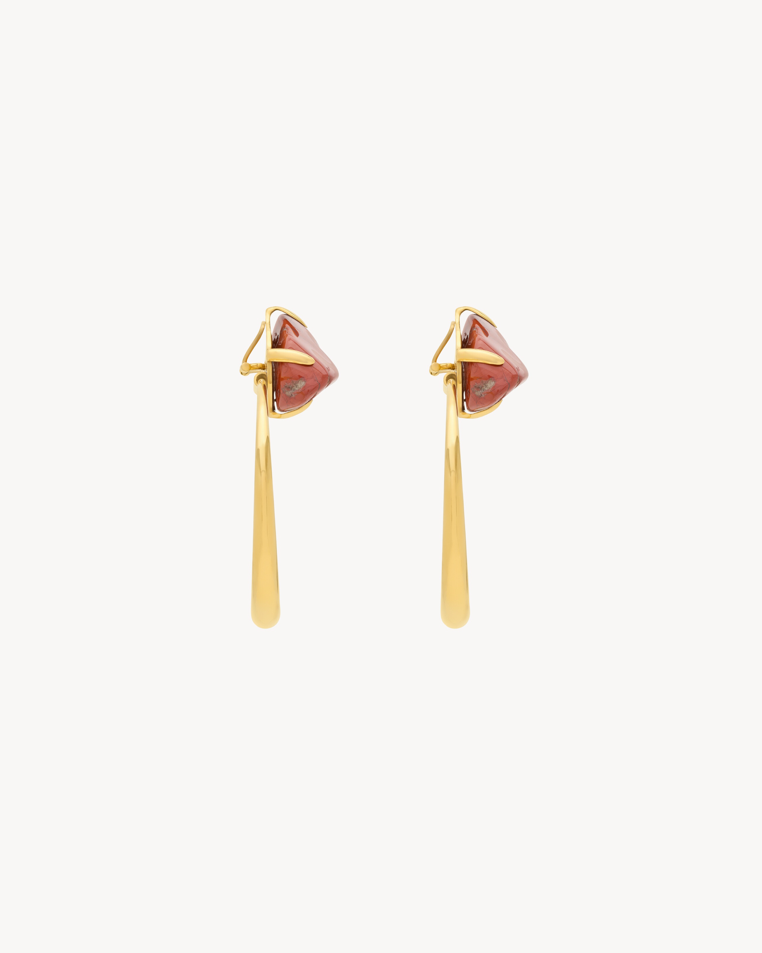 KNOCKER EARRINGS IN JASPER AND METAL - 3