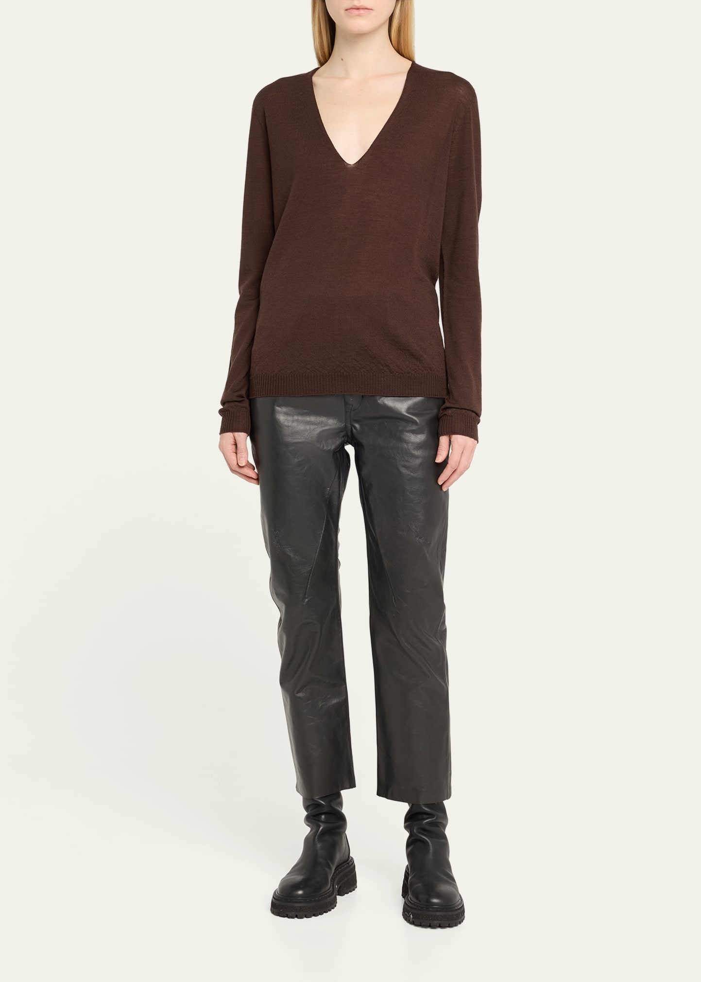 Detroit Bootcut Leather Pants - 2