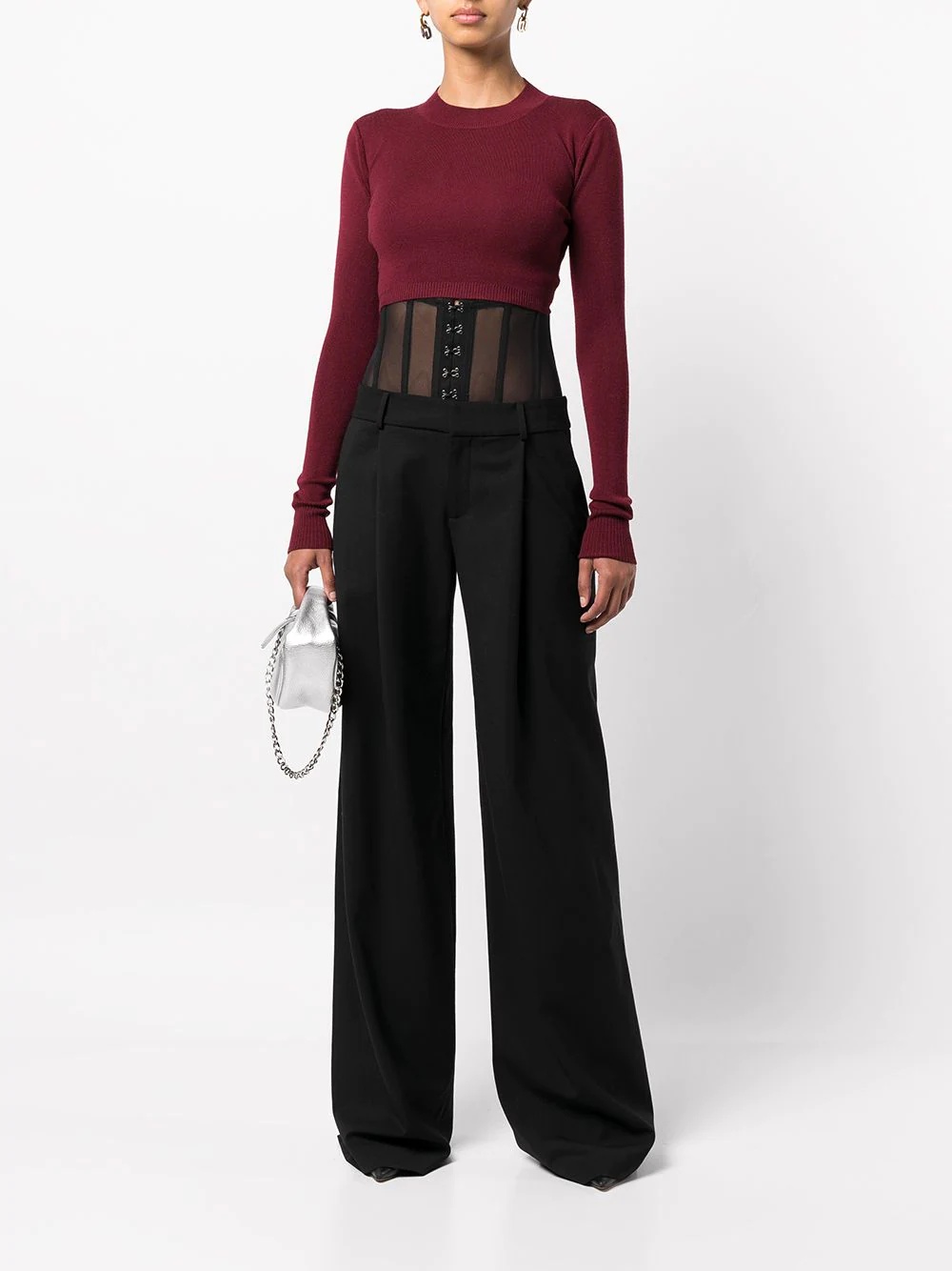 lace-up detail sweatshirt - 2