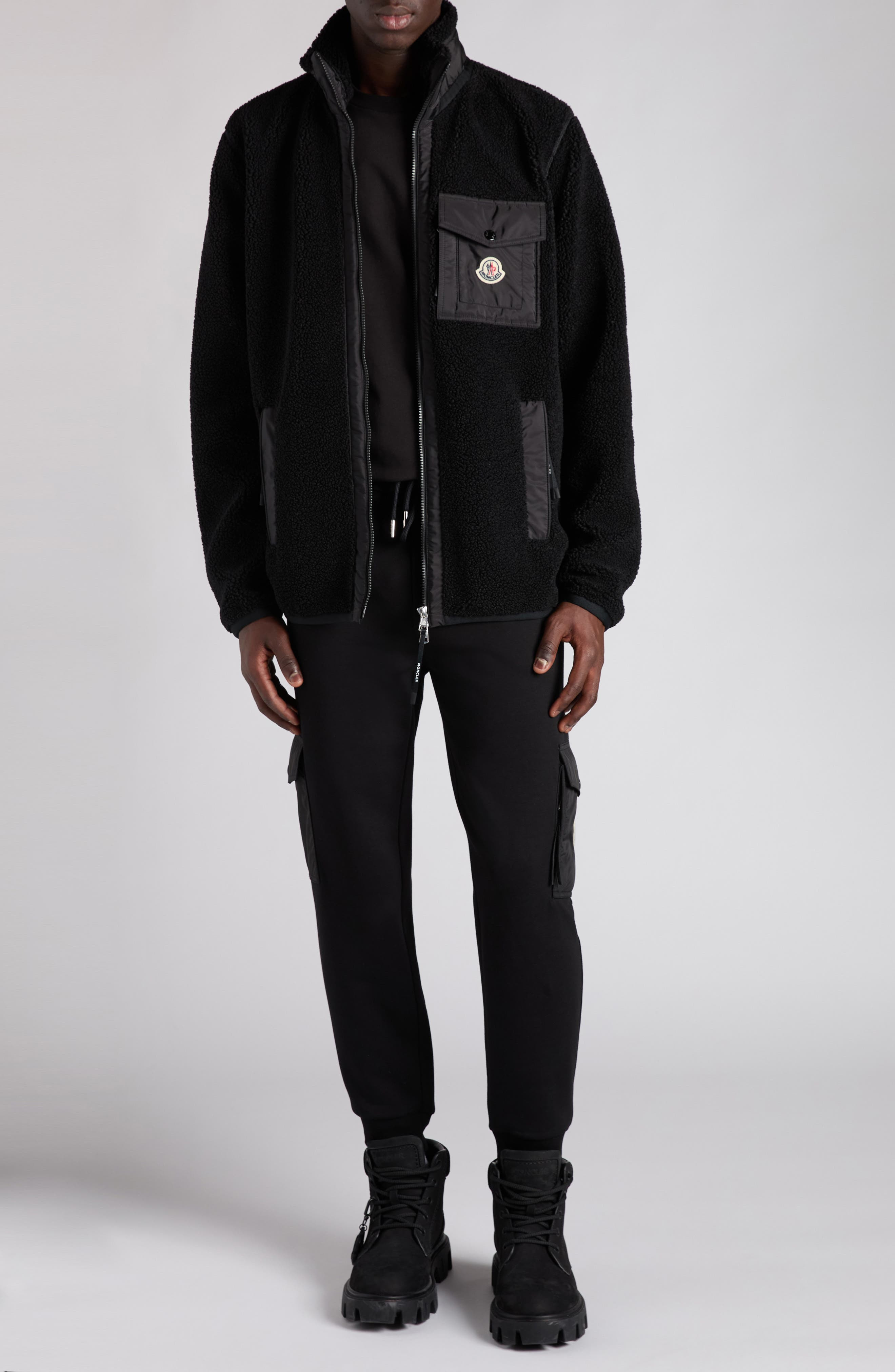 Moncler Faux Shearling Jacket in Black at Nordstrom - 2