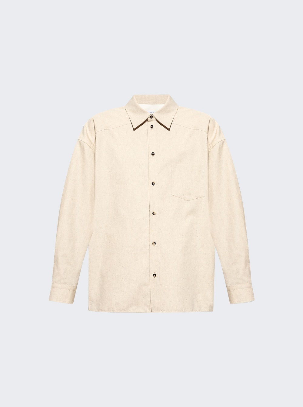 Cotton Poplin Shirt Beige - 1
