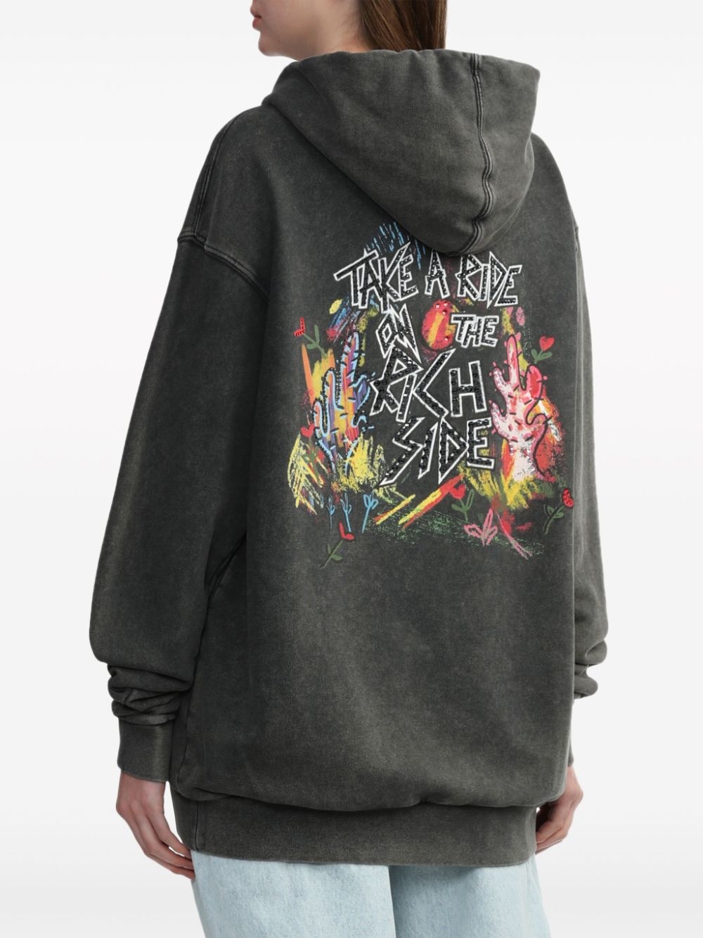 graphic-print cotton hoodie - 4