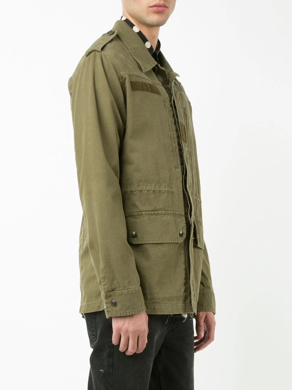 collared military jacket - 3