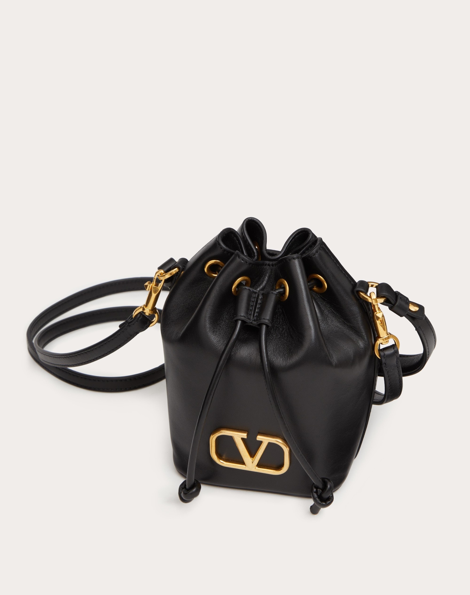 MINI VLOGO SIGNATURE BUCKET BAG IN NAPPA LEATHER - 5