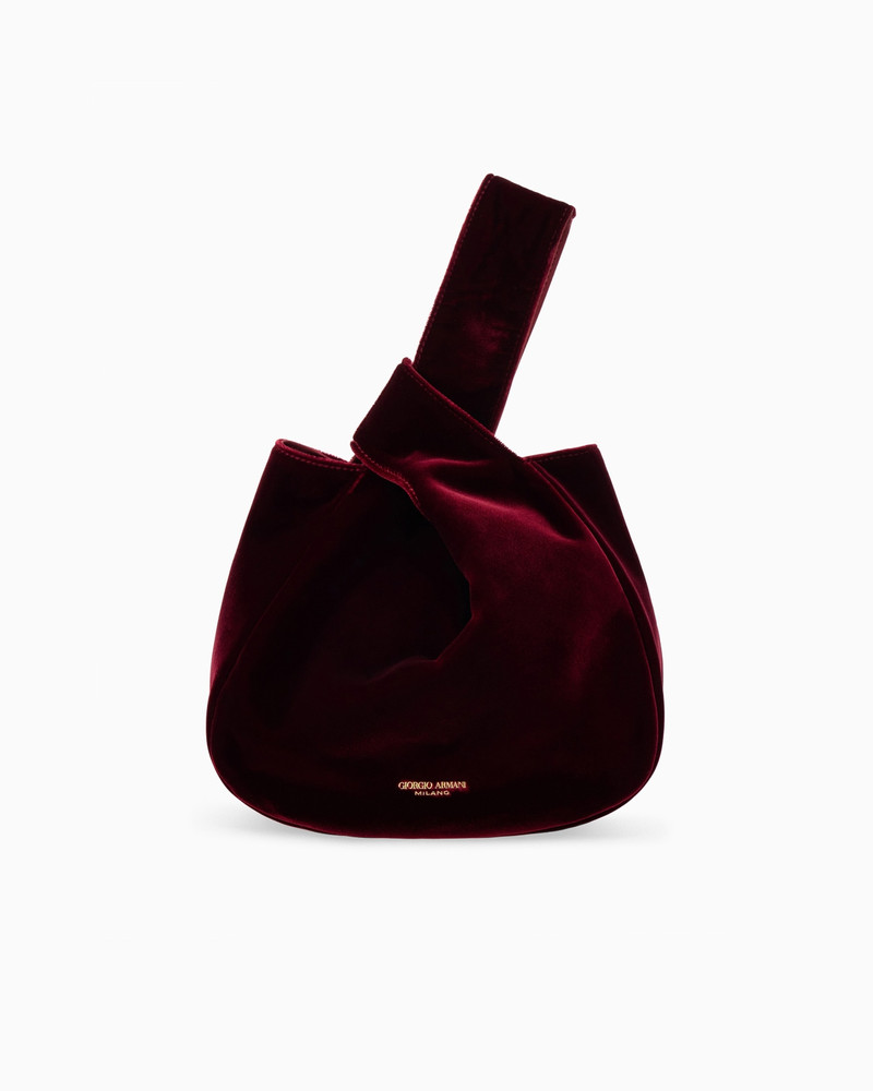 SCULPTURAL VELVET HANDBAG WITH KNOTTED HANDLE 1