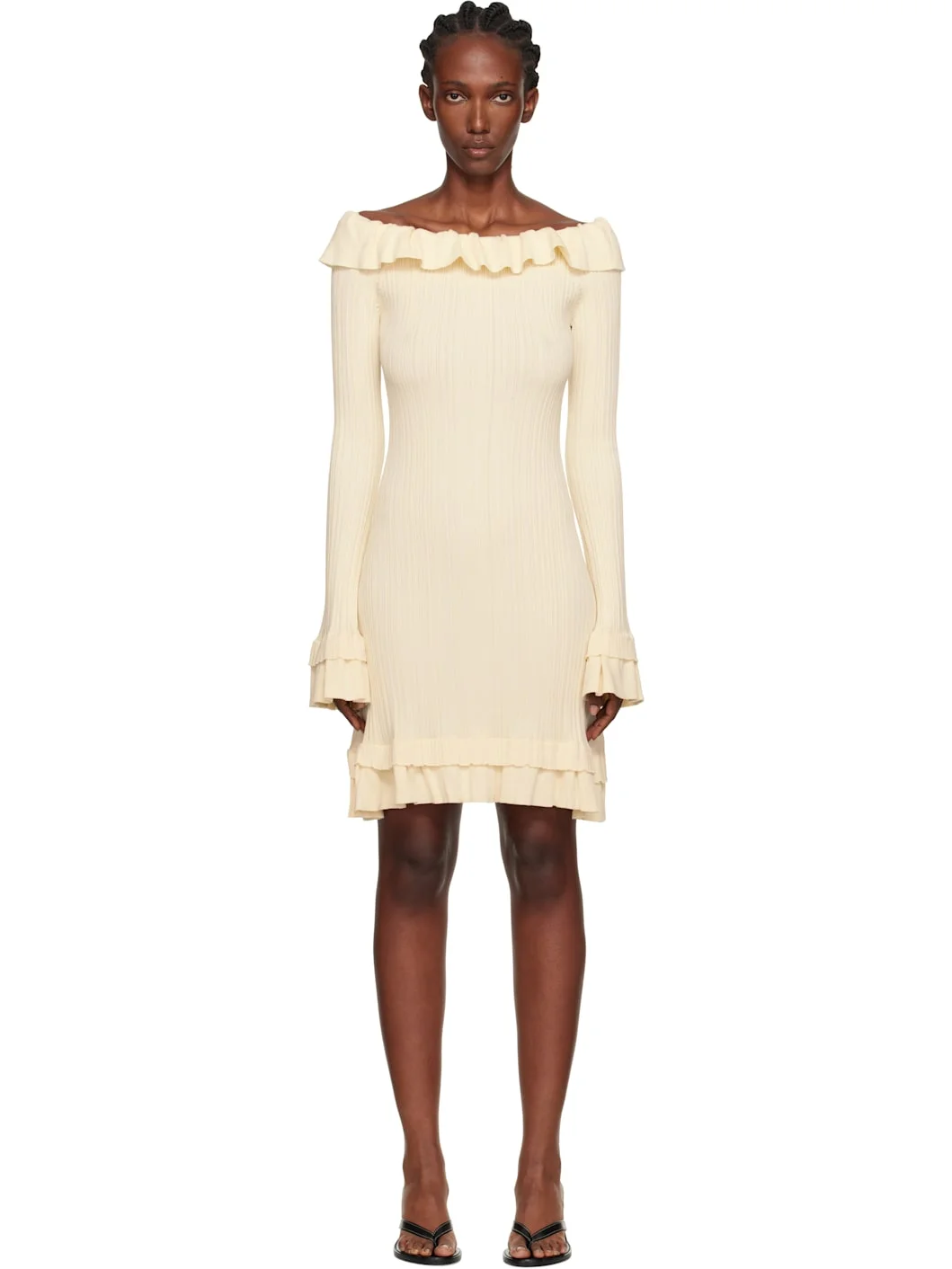 Beige Ripple Minidress - 1