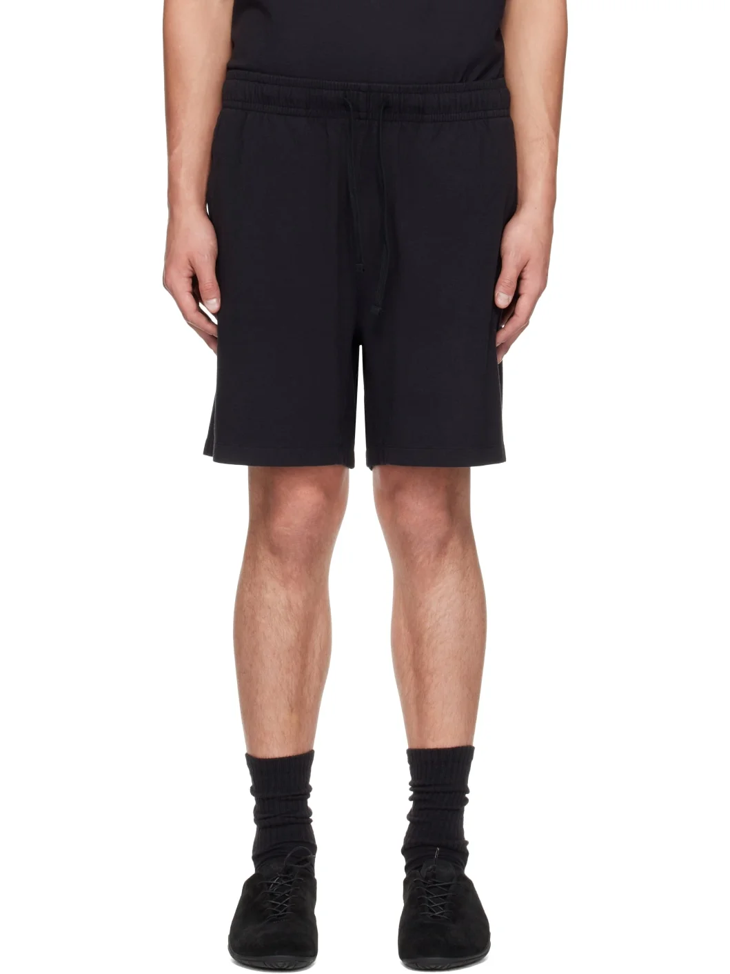 Black Jersey Lounge Relaxed Shorts - 1