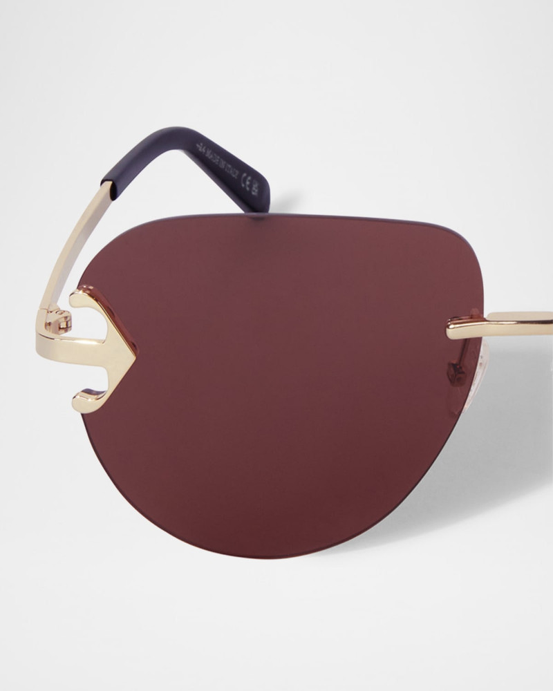 Off-White Men's Alexandria Metal Round Sunglasses outlook