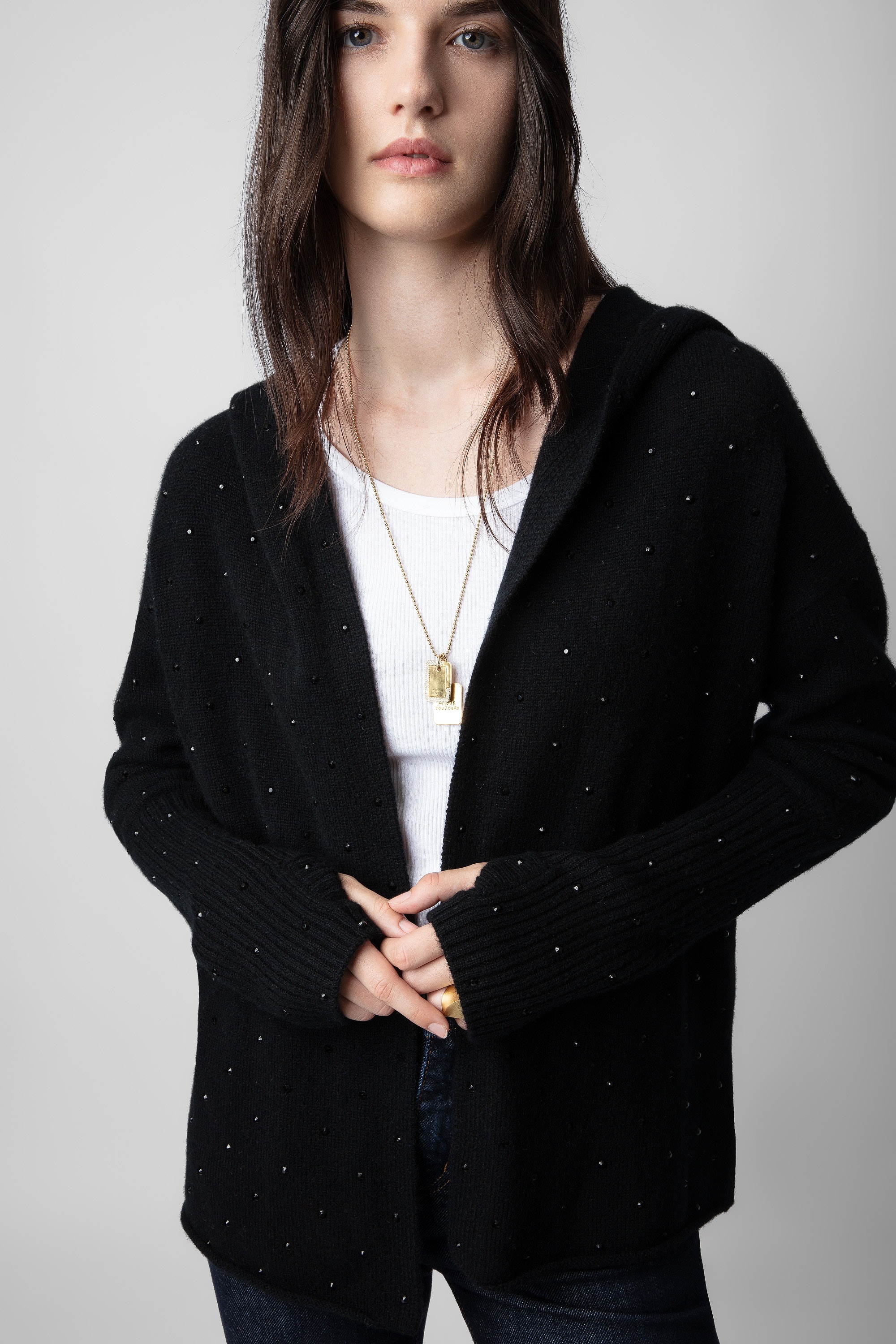 Cosany Diamanté Cashmere Cardigan - 3