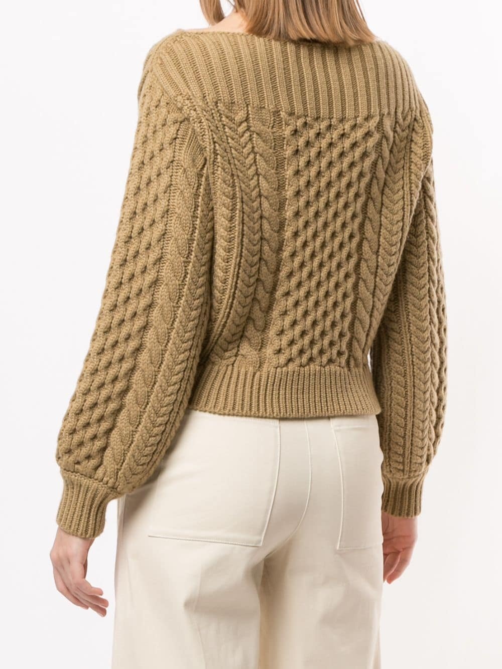 cable-knit wool jumper - 4