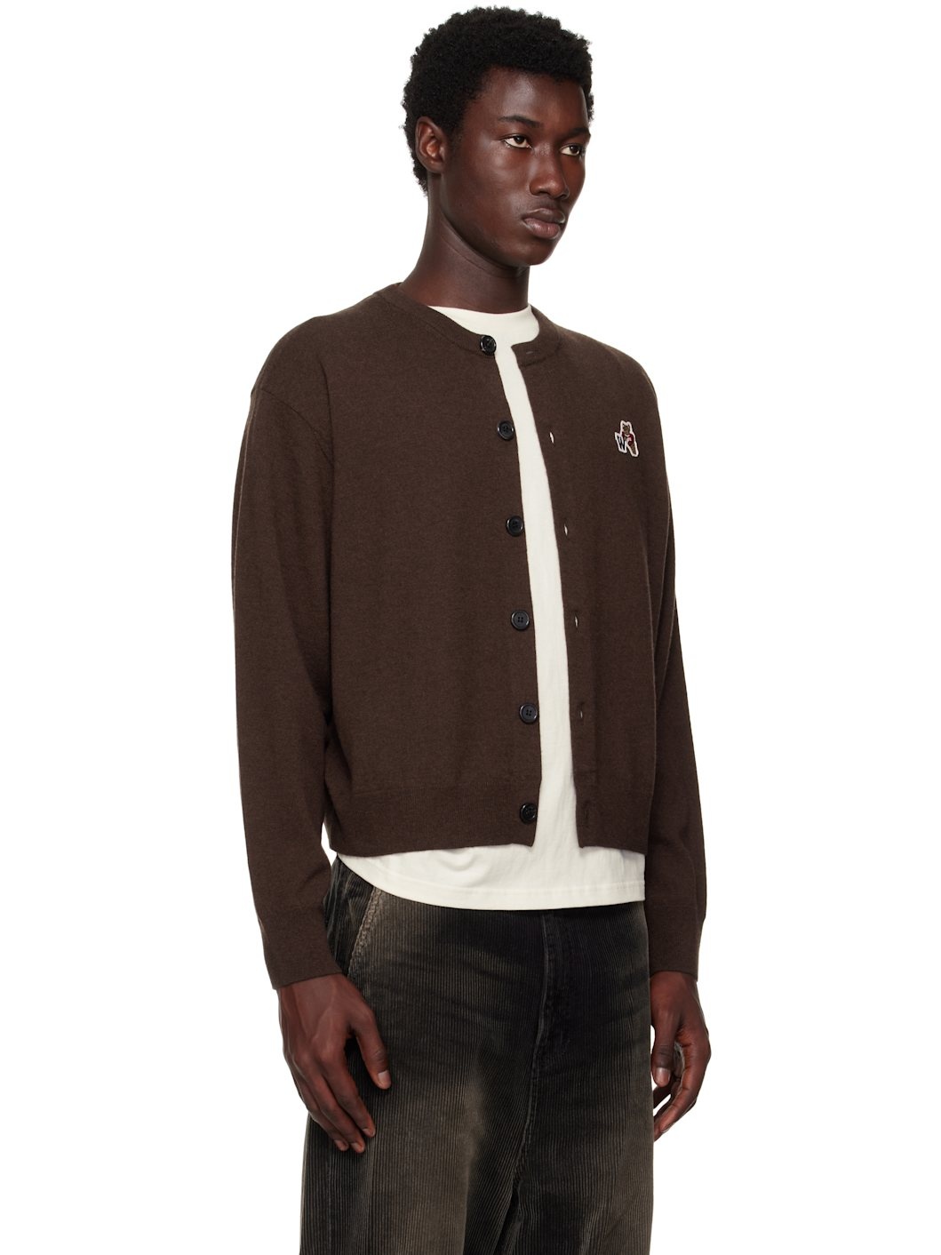 Brown Single Patch Cardigan - 2