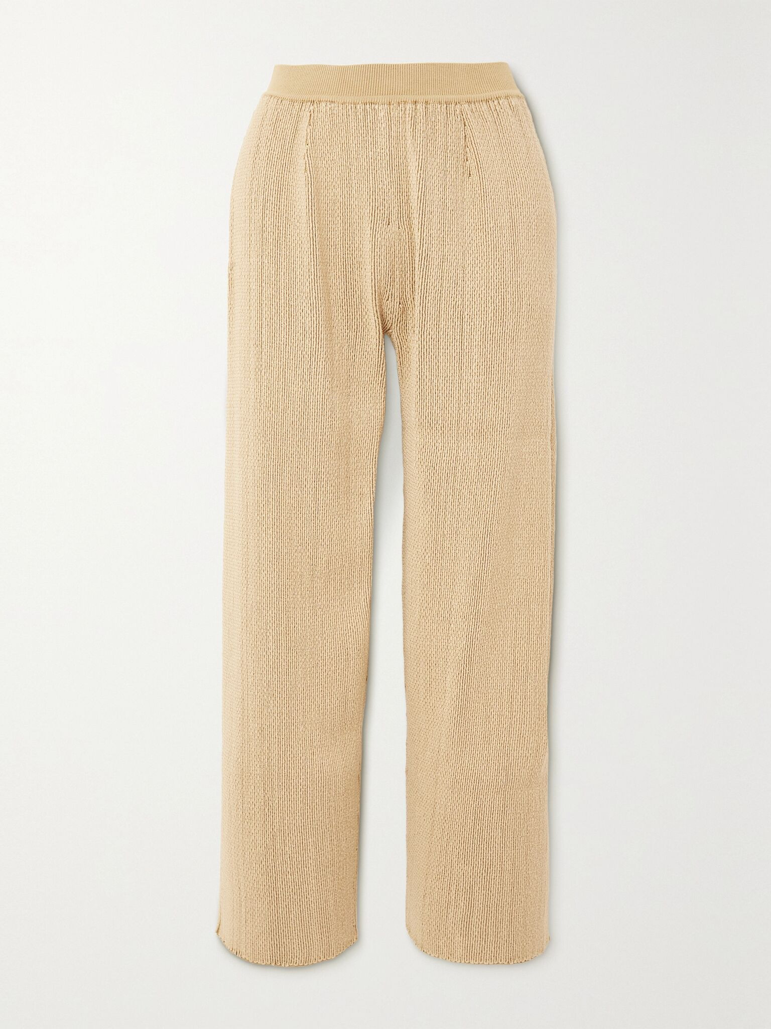Cala Matano cropped silk and cotton-blend pants Tan - 1