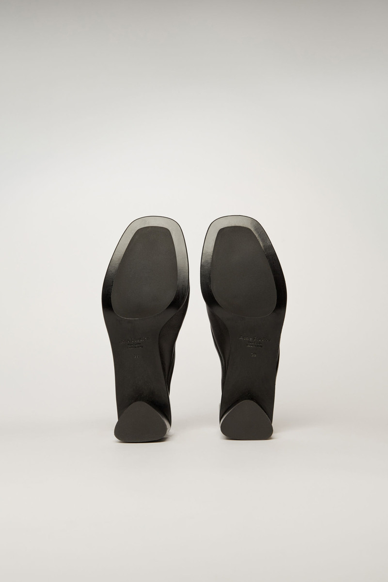 Open-toe leather mules black/black 4