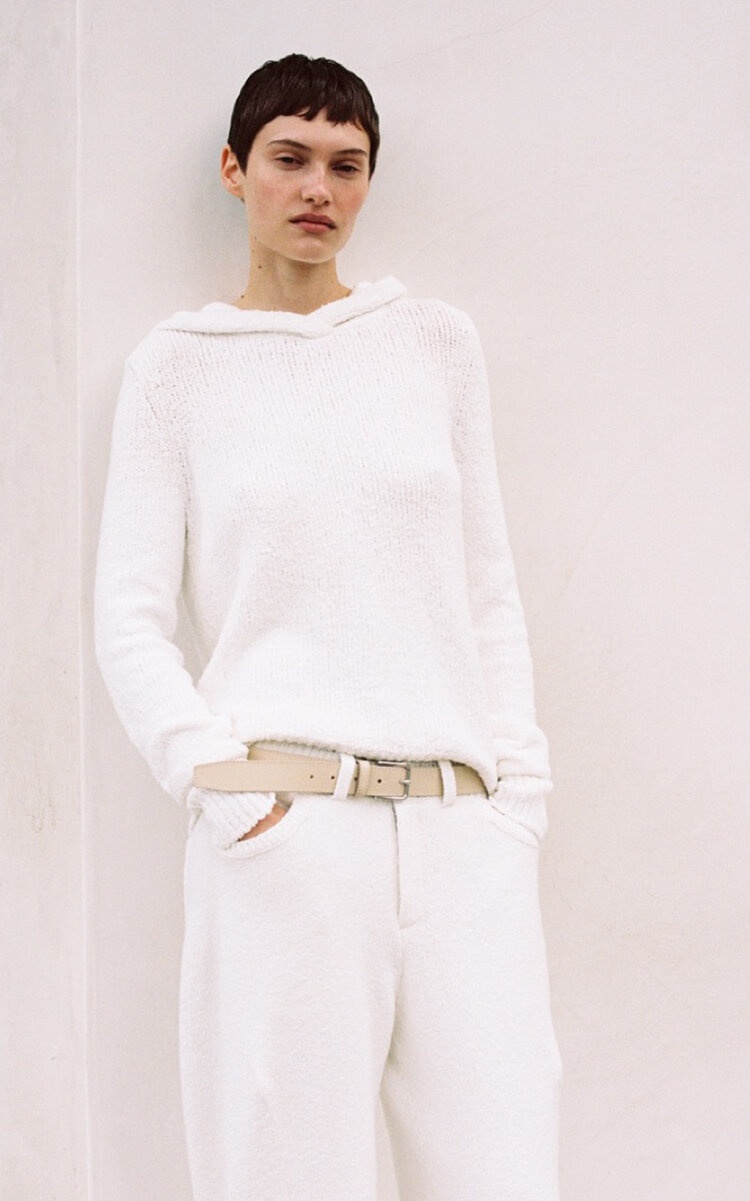 Trix Hooded Knit Cotton Sweater white - 2