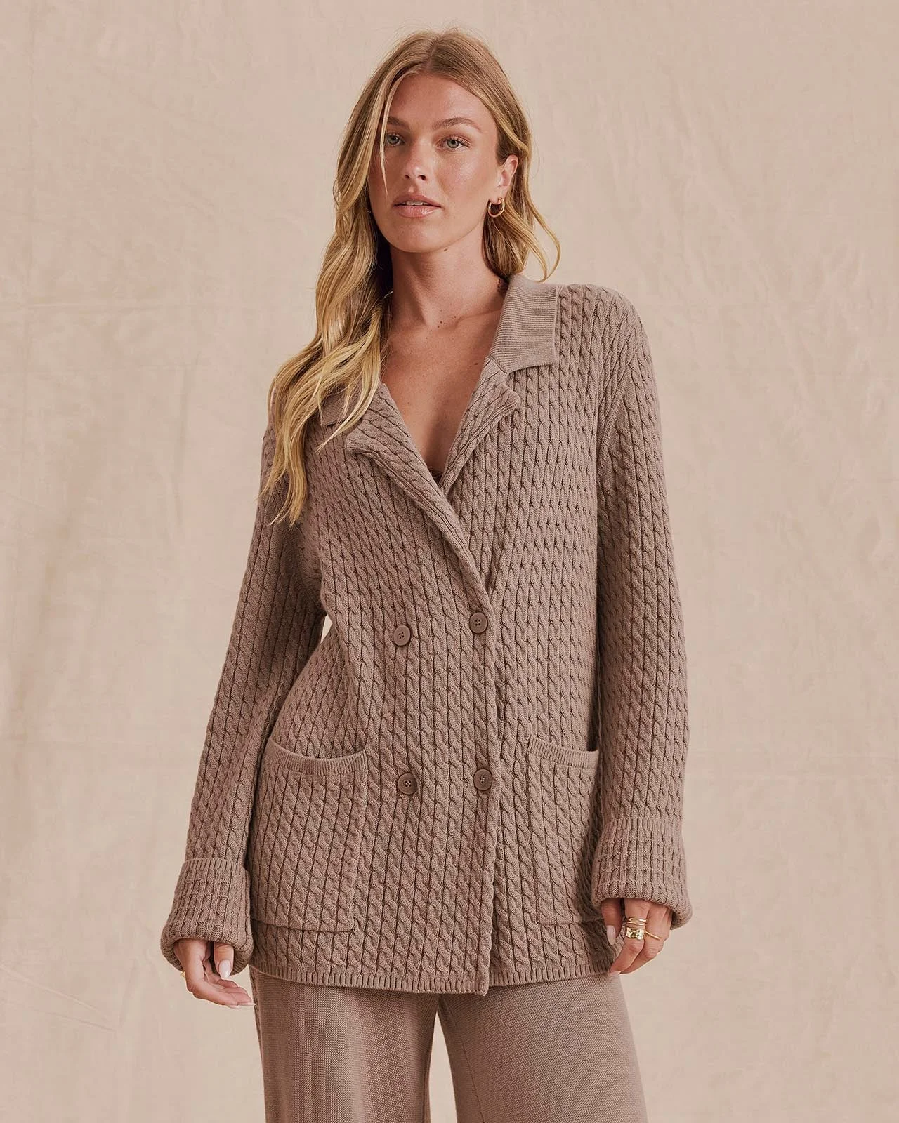 Annika Cable Sweater Blazer - 1