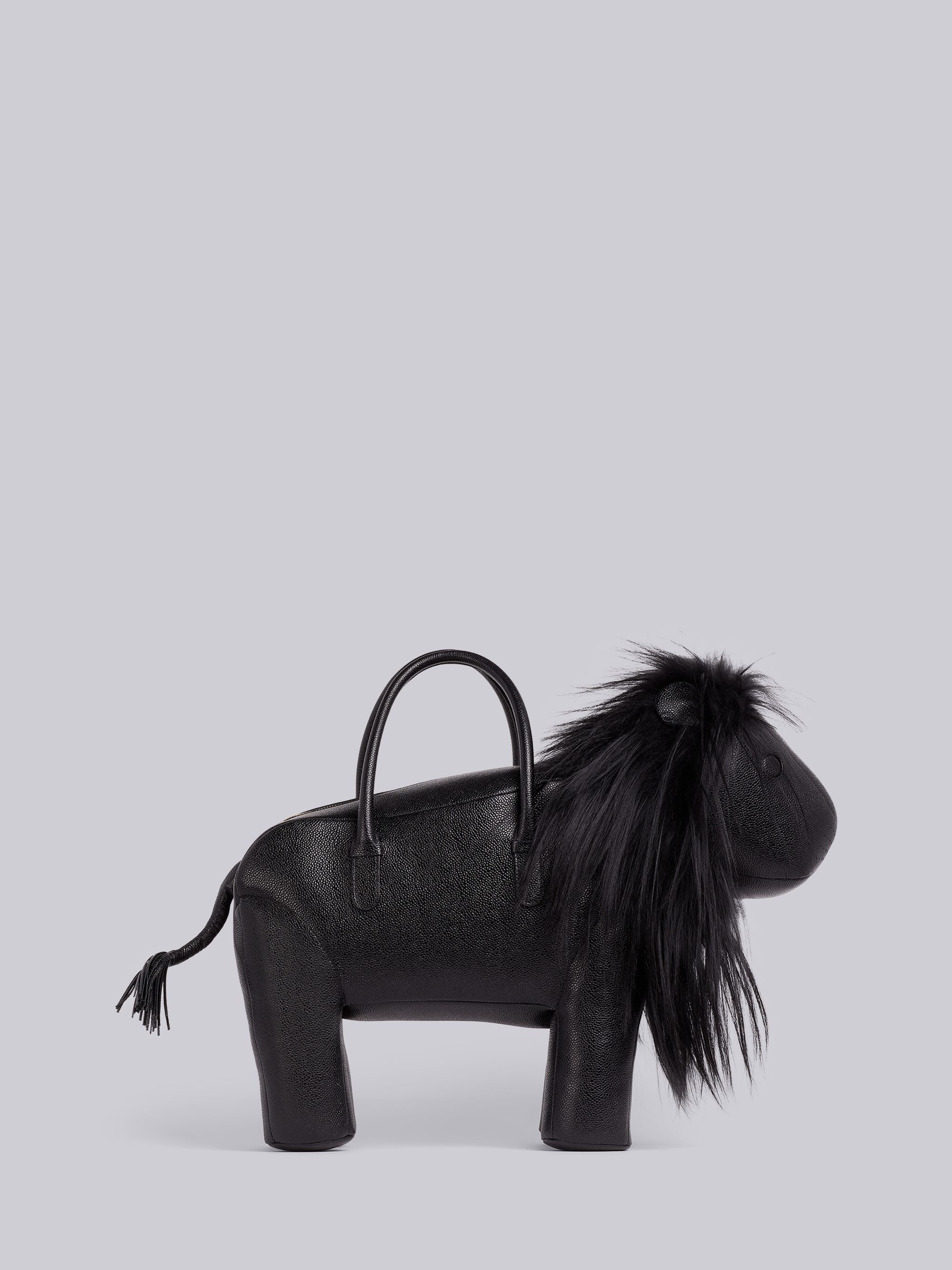 Black Pebbled Calfskin Lion Bag - 4