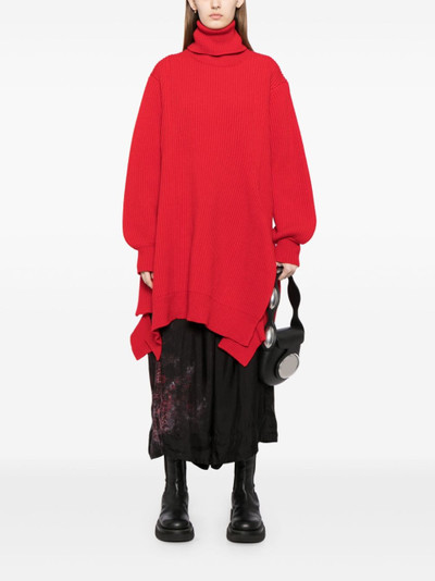 Yohji Yamamoto roll-neck asymmetric jumper outlook