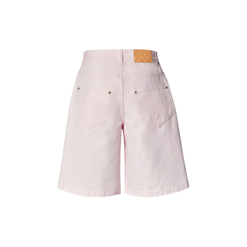 Monogram Needle-Punched Tailored Denim Shorts 3
