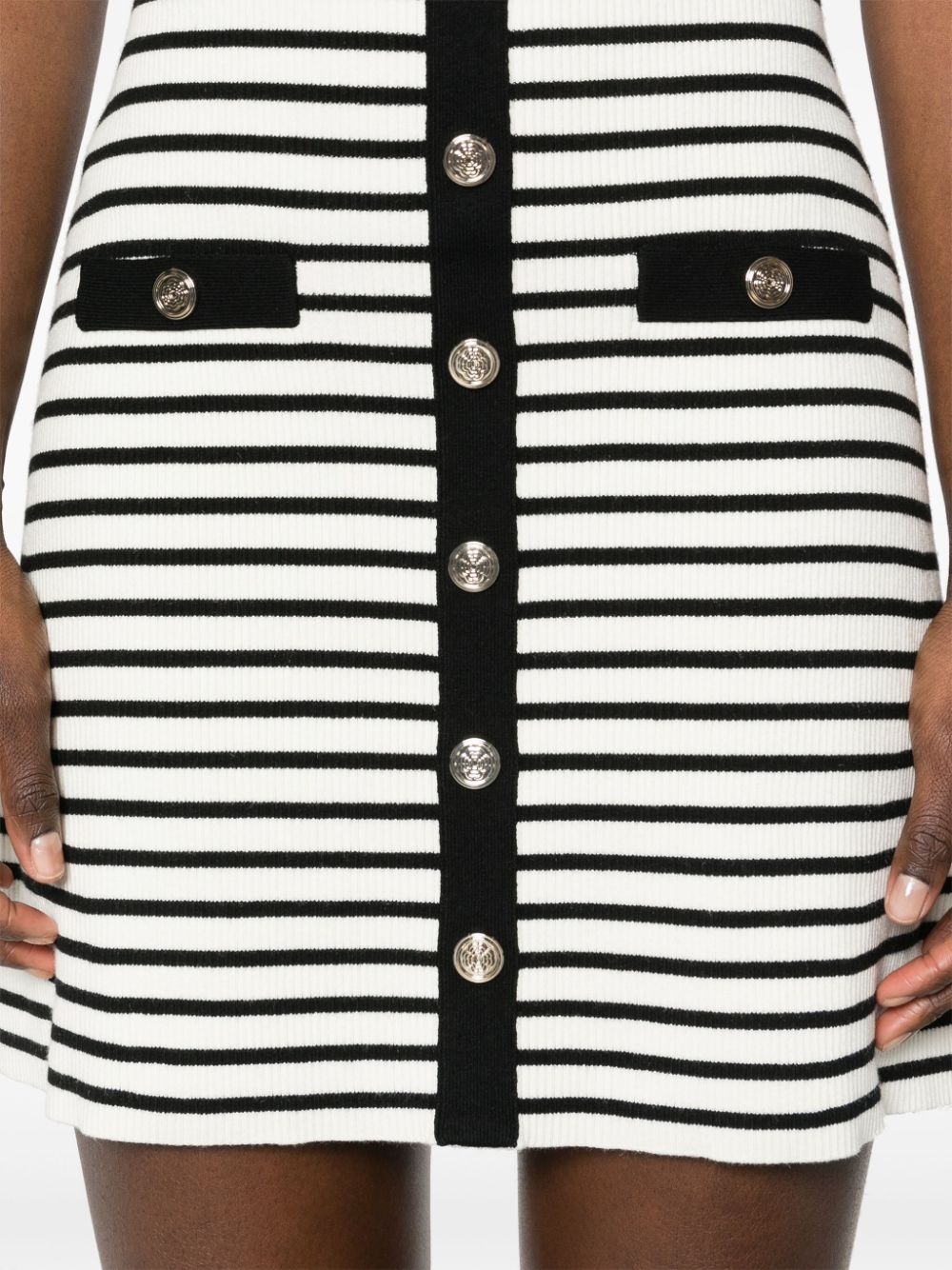 striped ribbed mini dress - 5