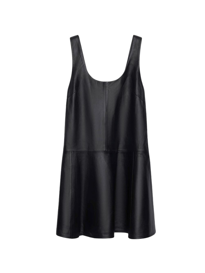 Thalia A-line leather mini dress 1