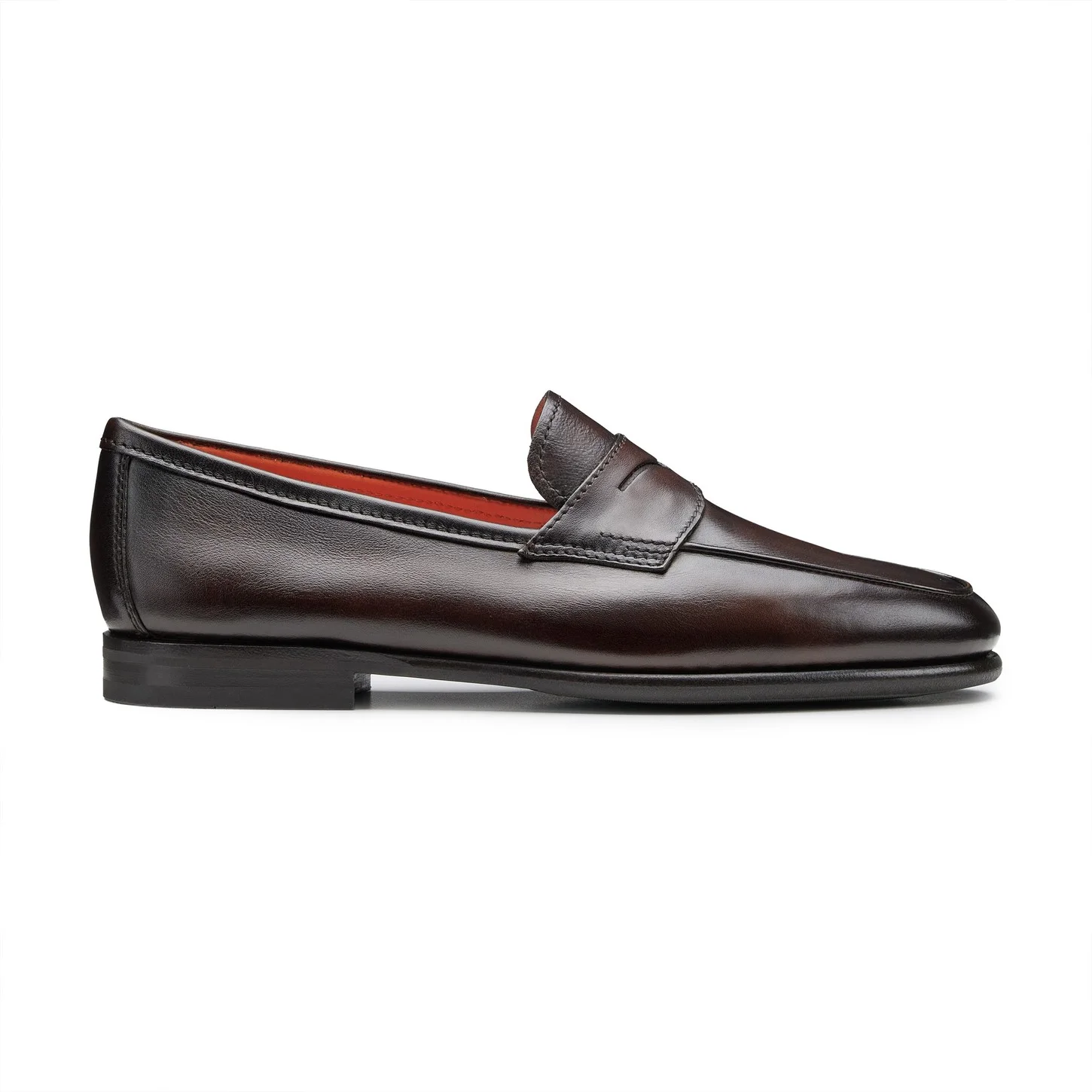 Men's dark brown leather Carlo penny loafer - 1